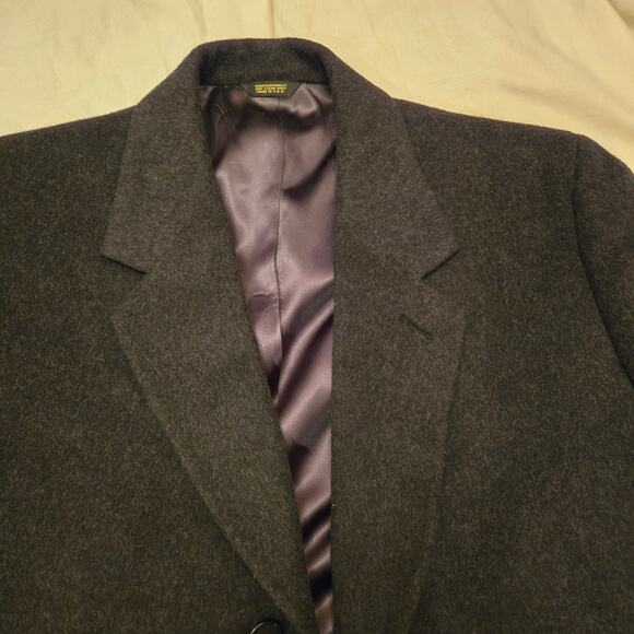 Peter Richard Loro Piana Coat Size 42L Super Fine Lambswool Gray Overcoat - Picture 9 of 16